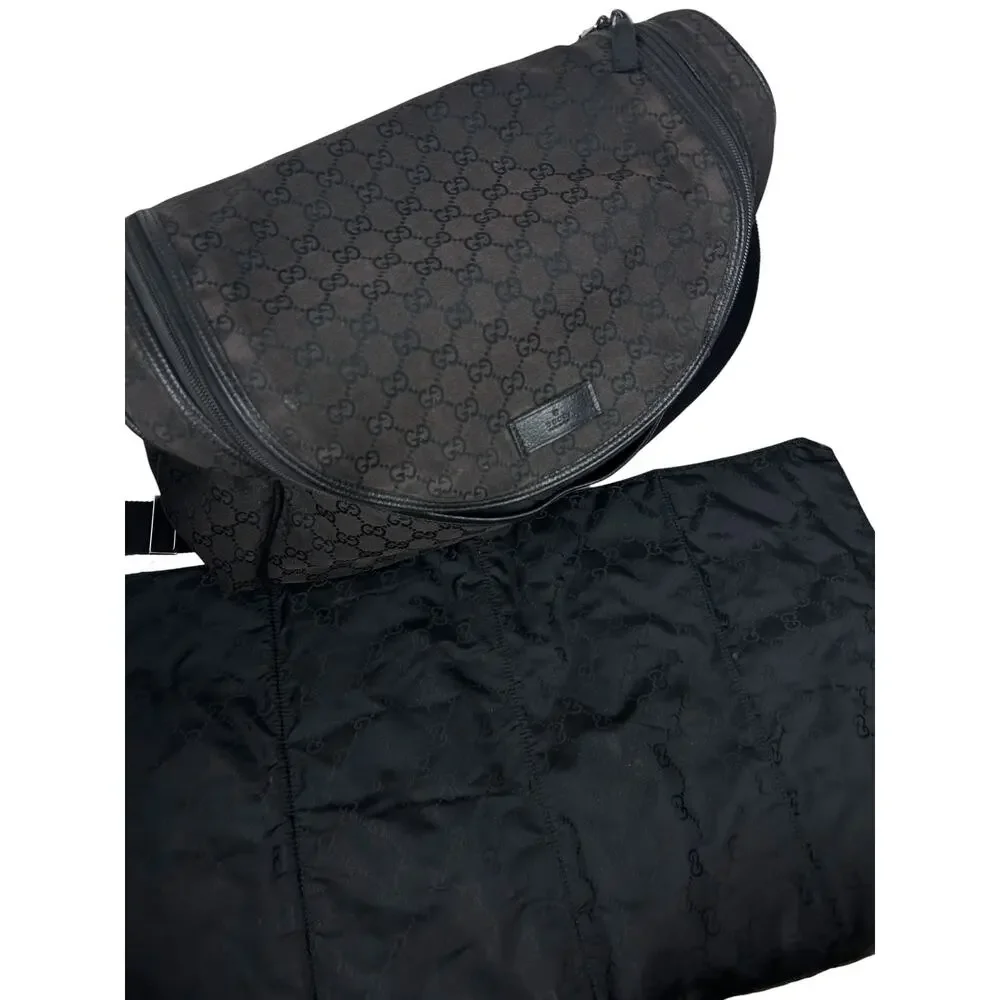 Gucci Brown Black GG Monogram Crossbody Diaper Bag